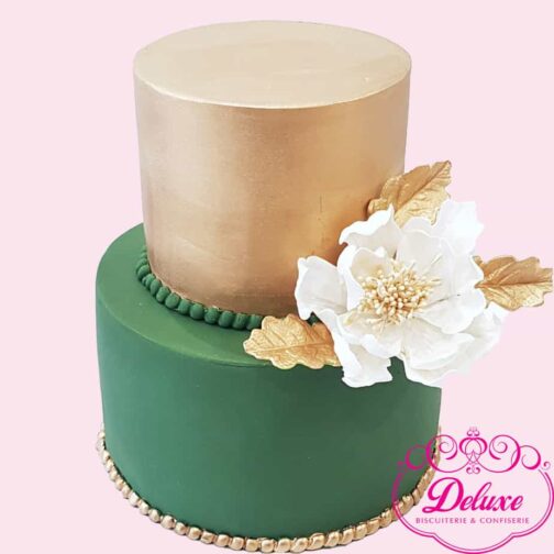 pièce montée wedding cake GREEN GOLD – Deluxe Pâtisserie