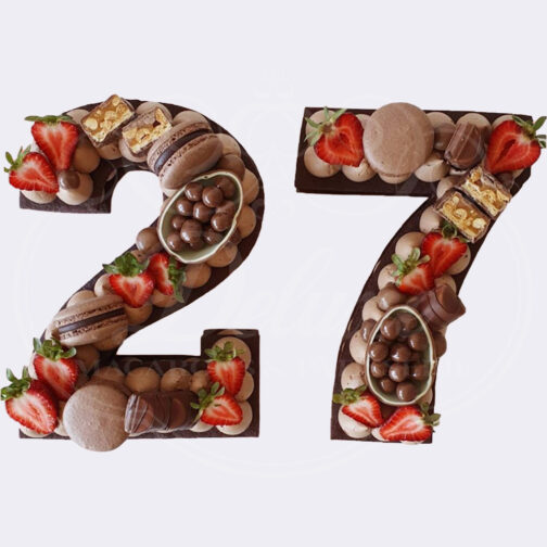 Number Cake Chocolat et Macarons