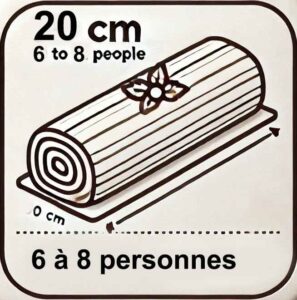 Portions 20 cm: 6 à 8 personnes