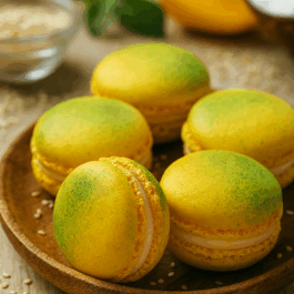 Macaron exotique à la mangue, passion et ananas – Deluxe Macaron