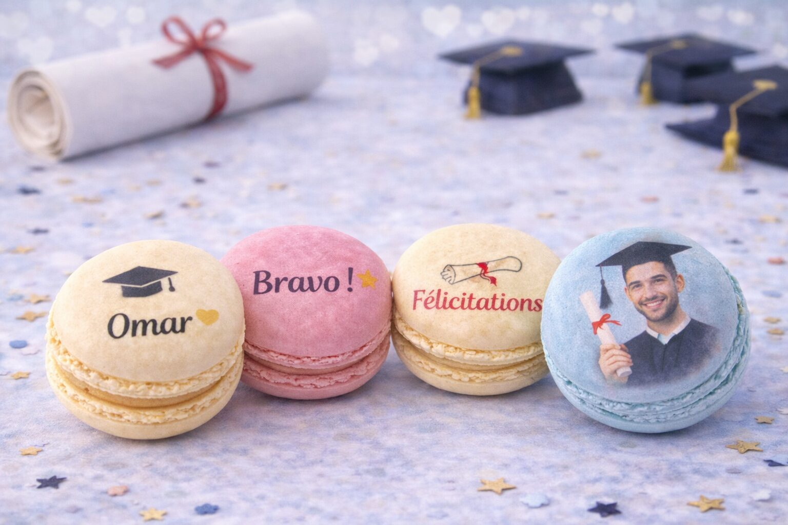 Macarons Personnalisés Remise de Diplôme Macarons Personnalisés Remise de Diplôme