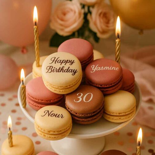 Macarons Personnalisés Anniversaire – Message & prénom à imprimer – Image 2