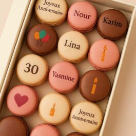 Macarons personnalisés pour anniversaire – message ou prénom à imprimer