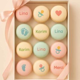 Macarons personnalisés Baby Shower fille ou garçon avec prénom imprimé