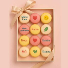Macarons personnalisés pour dire merci – message comestible imprimé