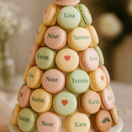 pyramide de macarons personnalisables