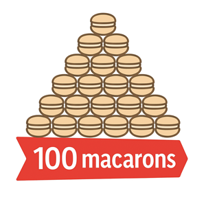 100 macarons
