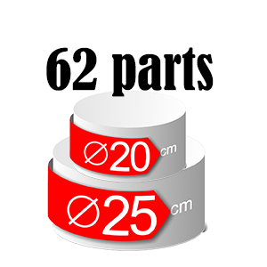 Pièce montée 2 étages – 62 parts – Ø 25 + Ø 20 cm