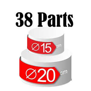 Pièce montée 2 étages – 38 parts – Ø 20 + Ø 15 cm