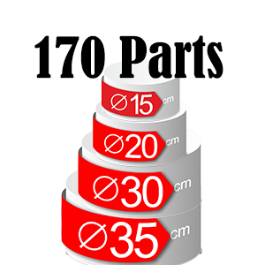Pièce montée 4 étages – 170 parts – Ø 15 + Ø 20 + Ø 30 + Ø 35 cm