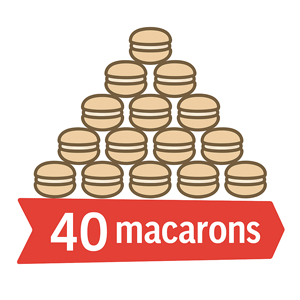40 macarons
