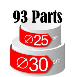 Pièce montée 2 étages – 93 parts – Ø 30 + Ø 25 cm