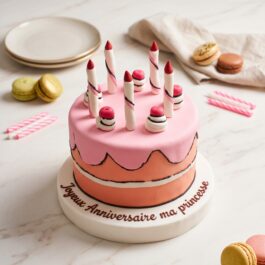 Gâteau anniversaire cartoon personnalisé