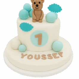 gâteau anniversaire 1 an personnalisé – Cake design ourson Deluxe