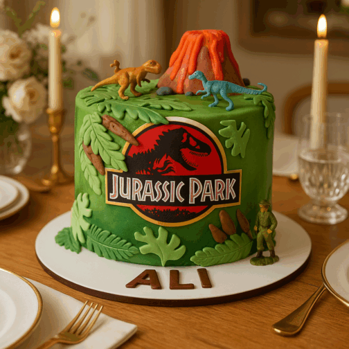 Gâteau anniversaire dinosaure personnalisé – Cake design Jurassic Deluxe – Image 2
