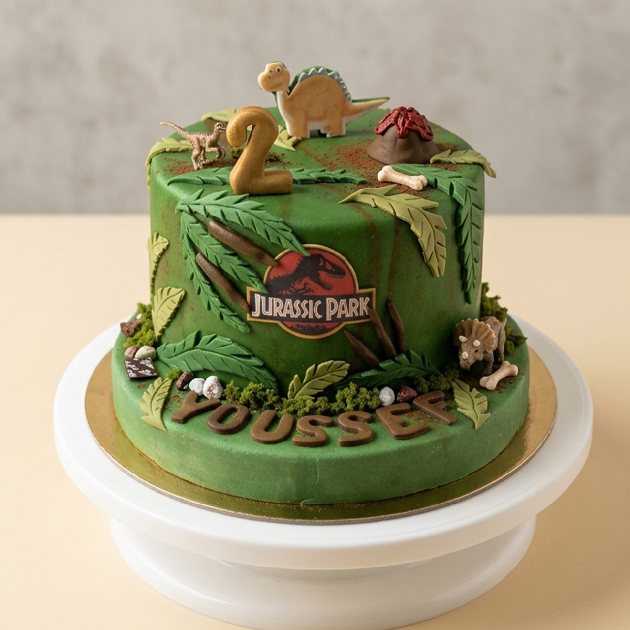 Gâteau anniversaire dinosaure personnalisé – Cake design Jurassic Deluxe Gâteau anniversaire dinosaure personnalisé – Cake design Jurassic Deluxe