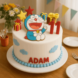 Gâteau anniversaire Doraemon décor festif et gourmand signé Deluxe