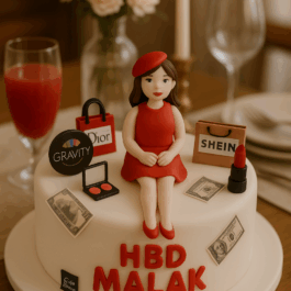 Gâteau anniversaire fille – shopping & mode de luxe, création Deluxe personnalisable