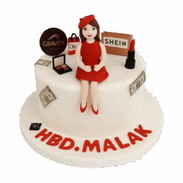 gâteau anniversaire fille shopping et mode de luxe personnalisable