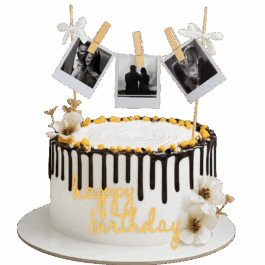 gâteau anniversaire photo personnalisé – Cake design Deluxe élégant