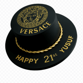 gâteau anniversaire Versace noir et or luxe personnalisable Deluxe