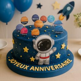gâteau astronaute et planètes