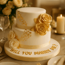 gâteau demande en mariage – Cake design Deluxe romantique et élégant