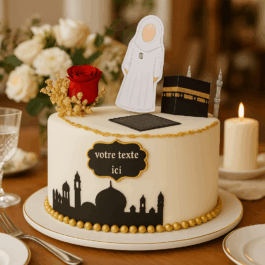 Gâteau personnalisé Hajj Omra – Cake design Deluxe sur mesure et élégant