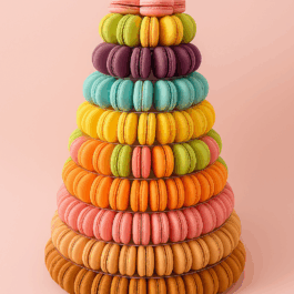 macarons sur socle présentation pyramide élégante personnalisable