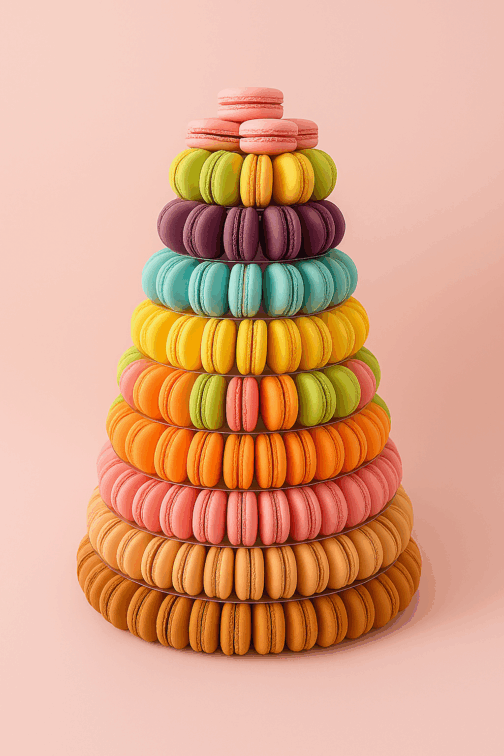 macarons sur socle présentation pyramide élégante personnalisable