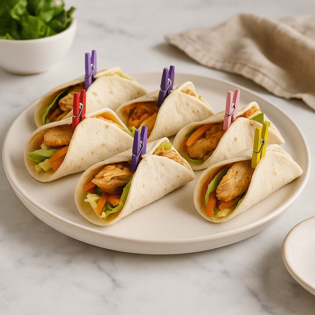 Mini tacos garnis de poulet pané – bouchées Deluxe Traiteur Tunis