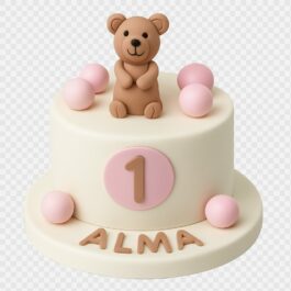 Gâteau d’anniversaire bébé – ourson rose