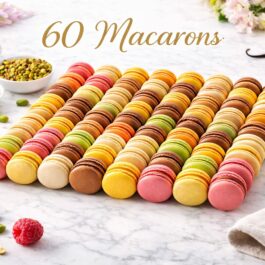 60 macarons Deluxe – assortiment gourmand en packaging premium