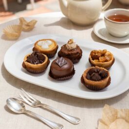 Assortiment de mini tartelettes et entremets individuels sur mesure au chocolat, citron, fruits secs et noisette - Deluxe Pâtisserie Tunis