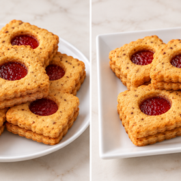 Diptyque de biscuits à la confiture
