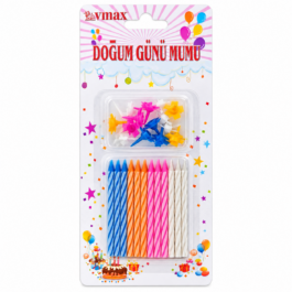 Pack de bougies d’anniversaire colorées