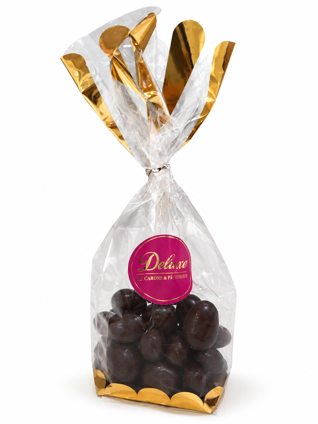 Dragées Amande Chocolat Noir Deluxe – Sachet 100 g Dragées Amande Chocolat Noir Deluxe – Sachet 100 g