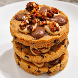 Cookie Gourmand Deluxe – Chocolat, Caramel, Beurre de Cacahuète et Cacahuètes Caramélisées