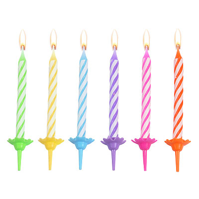 Bougies Anniversaire Multicolores x24 Bougies d’anniversaire multicolores assorties